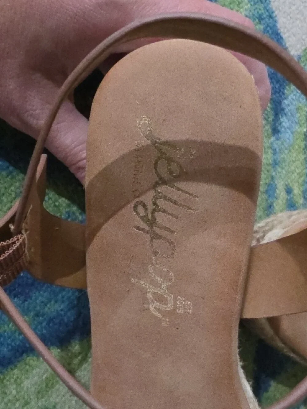 Jellypop Tan Braided Beaded Wedge Sandals